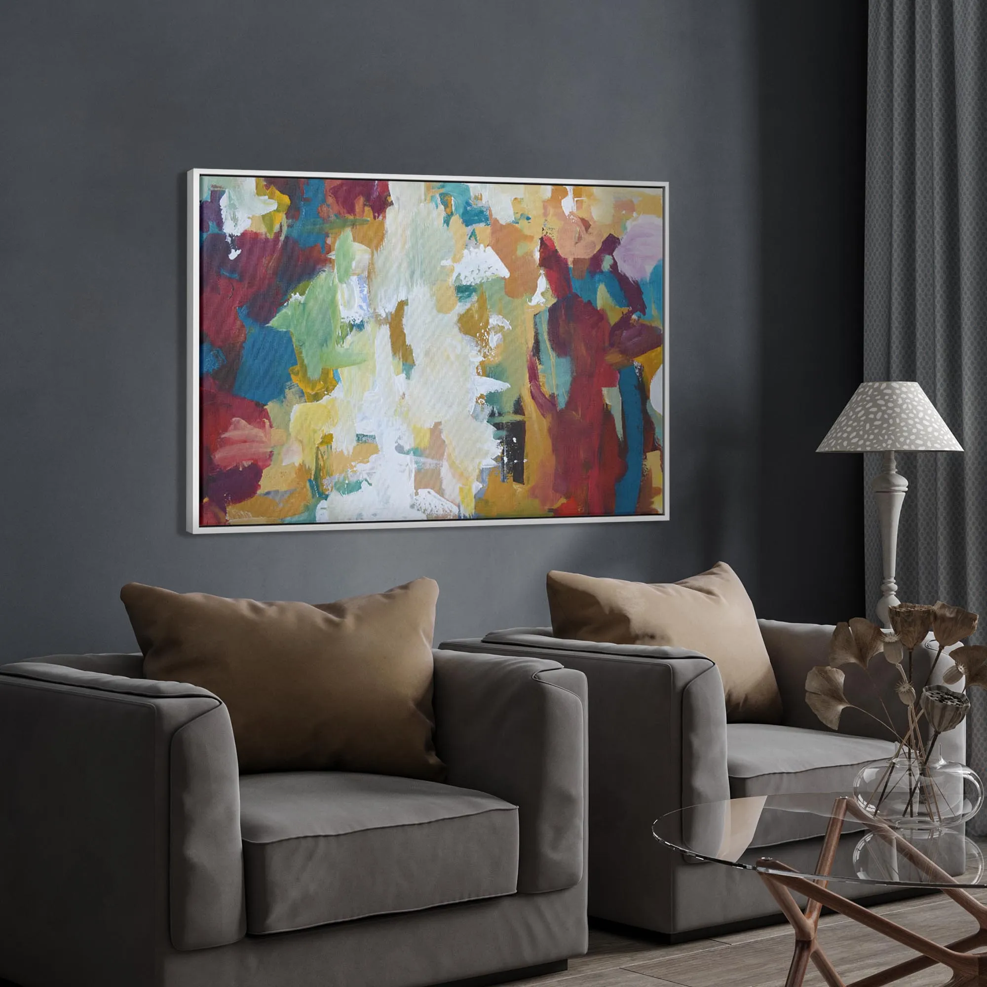 Abstract 419 Framed Canvas