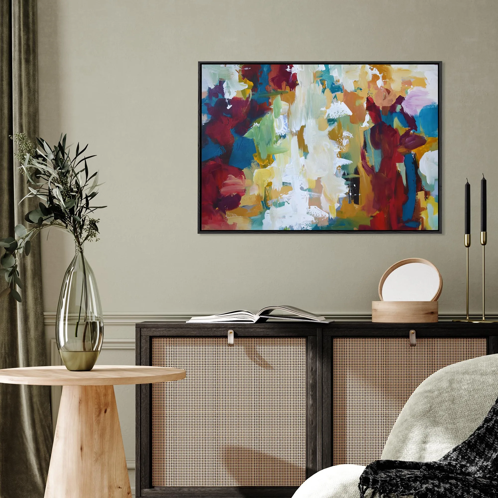 Abstract 419 Framed Canvas