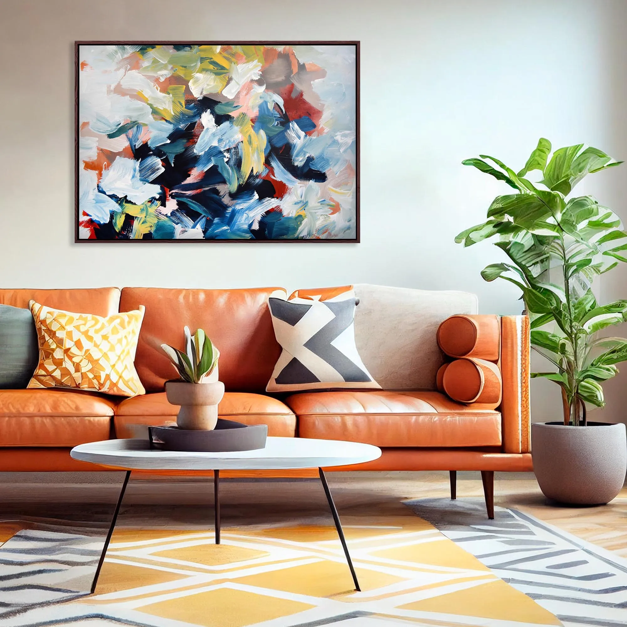 Abstract 448 Framed Canvas
