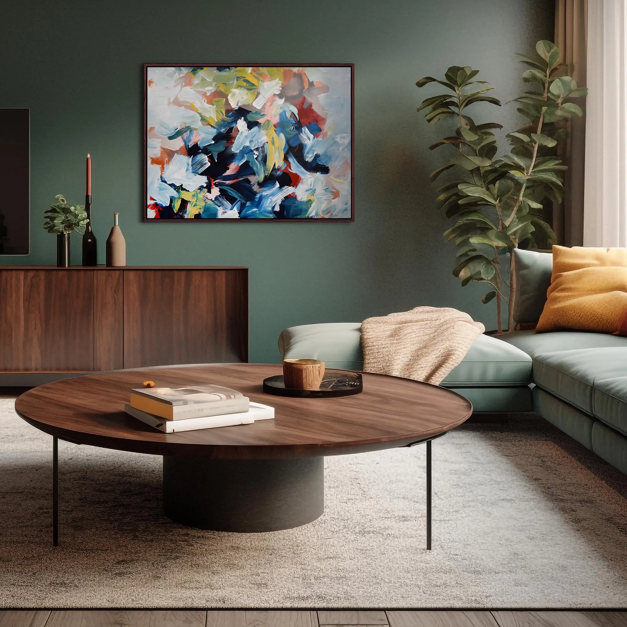 Abstract 448 Framed Canvas