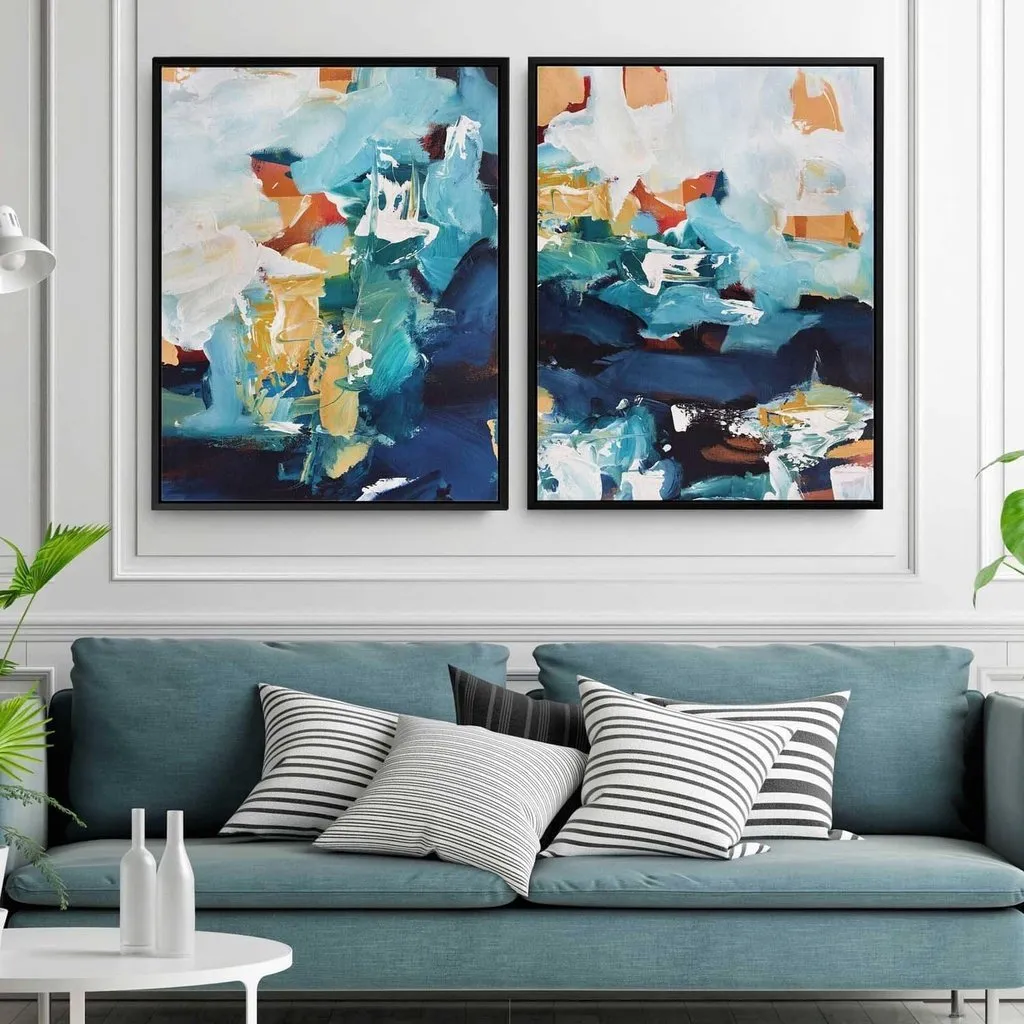 Abstract Colours Canvas Set Of 2
