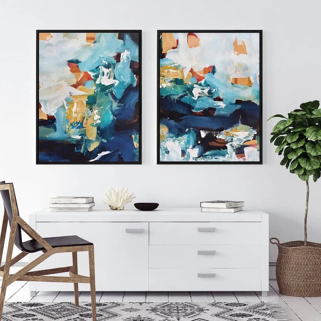 Abstract Colours Canvas Set Of 2