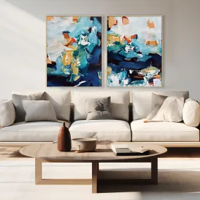 Abstract Colours Canvas Set Of 2