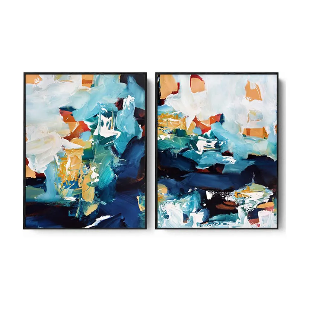 Abstract Colours Canvas Set Of 2