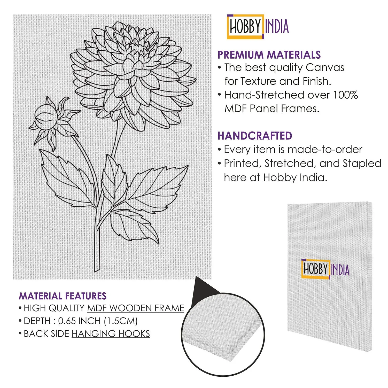 Aster Flower DIY Canvas Base for Painting