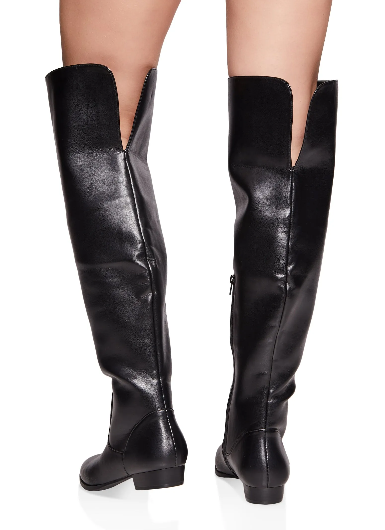 Back Slit Detail Over the Knee Boots