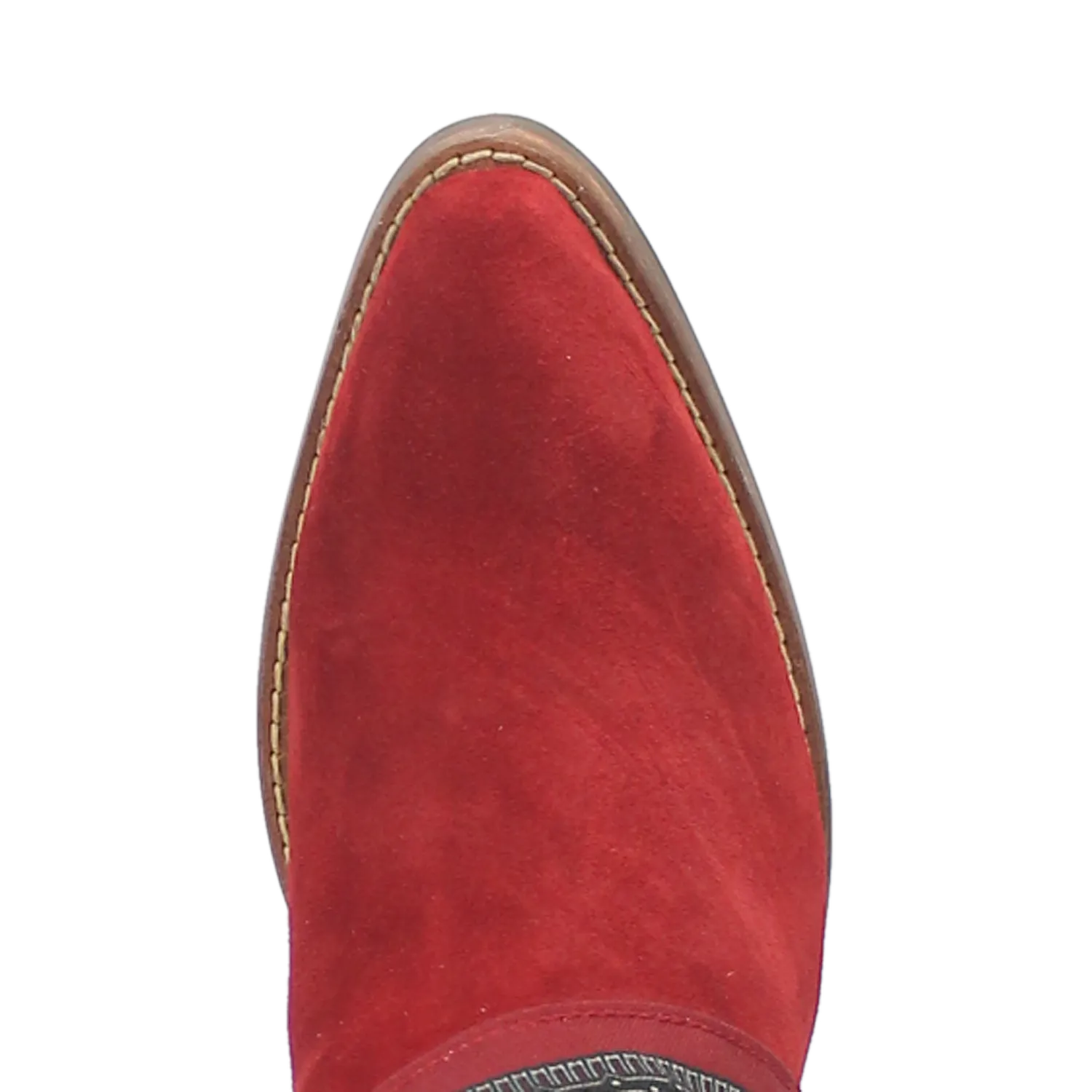 Bandida Red Suede Silver Concho Bandana Wrapped Booties (DS)