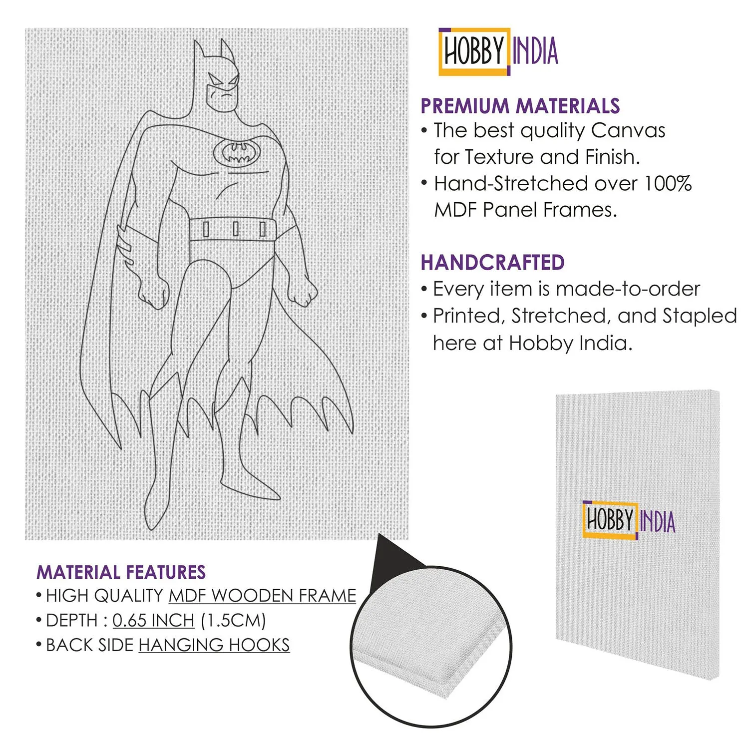 Batman DIY Canvas Base for Painting