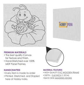 Bee Sleep on Floral DIY Canvas Base for Painting
