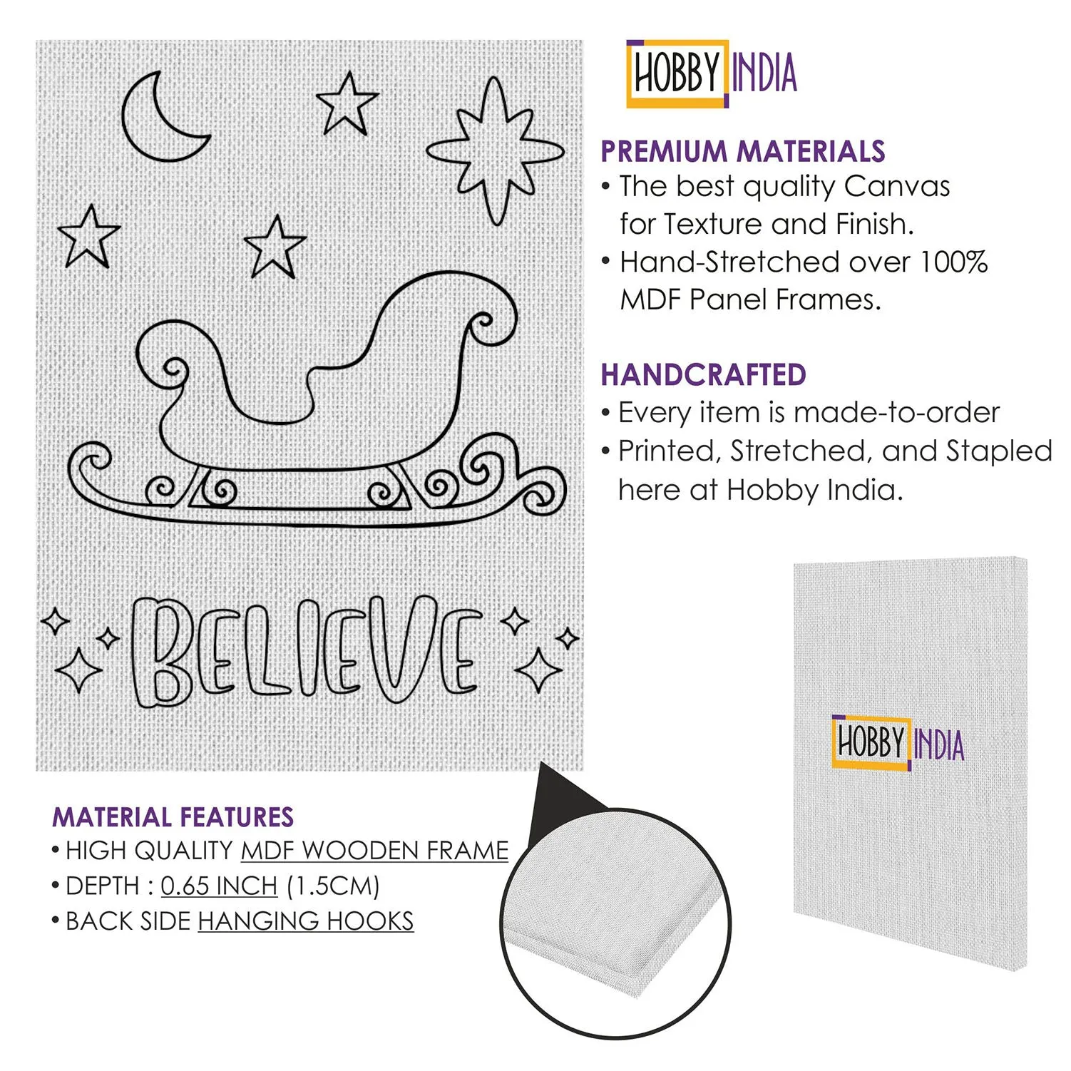 Belive In Satna DIY Canvas Base for Painting
