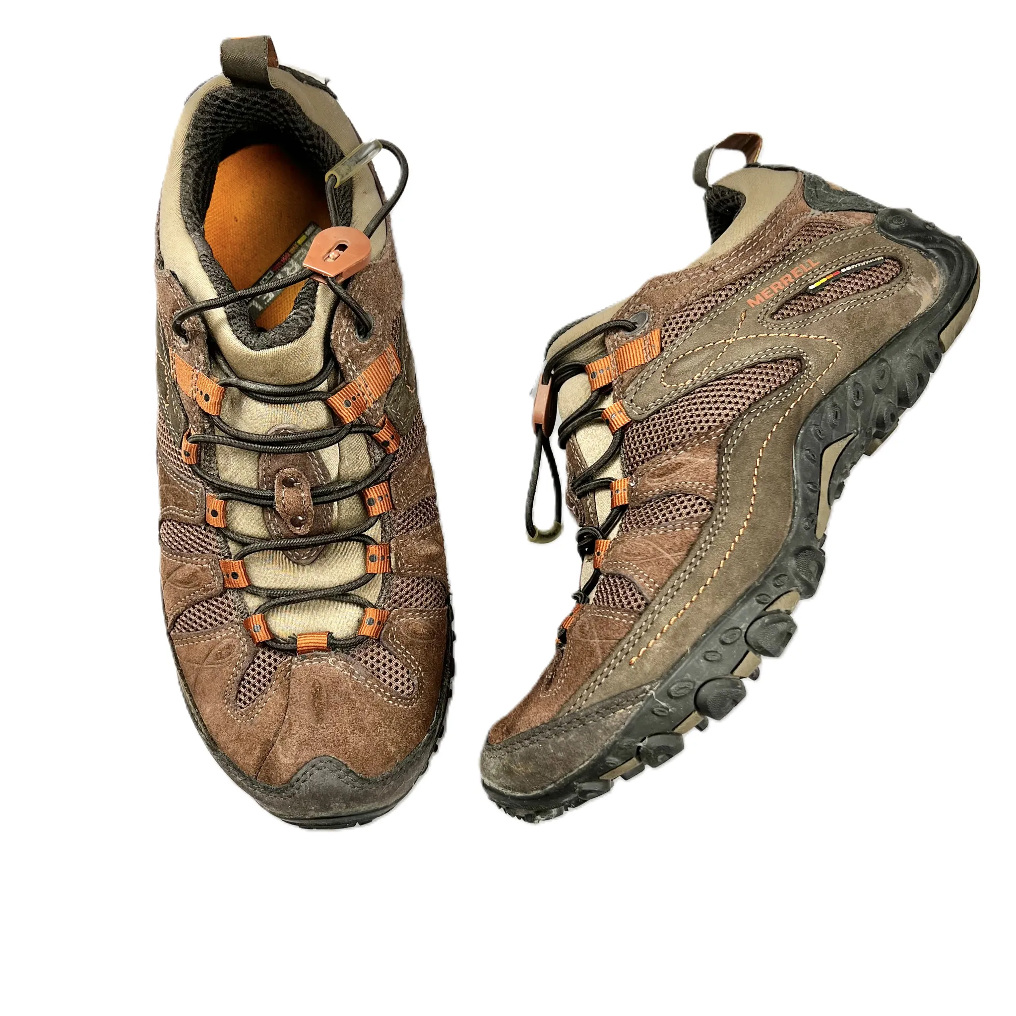 Black & Brown Shoes Athletic By Merrell, Size: 8.5