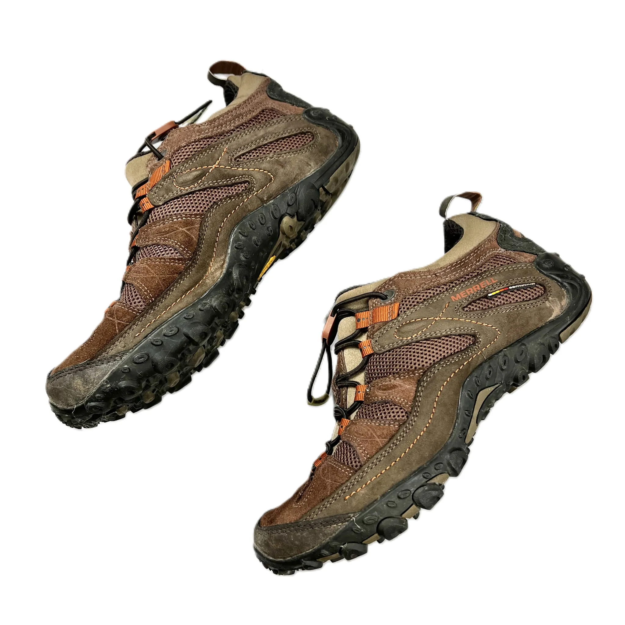 Black & Brown Shoes Athletic By Merrell, Size: 8.5