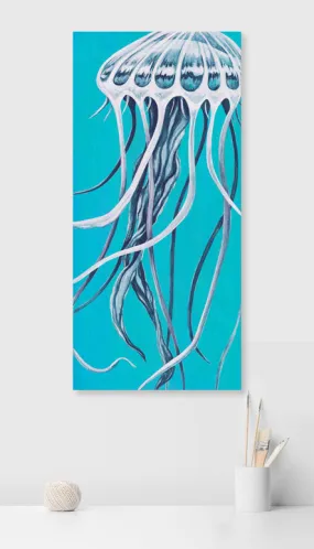 Blue Jellyfish Canvas Wall Art