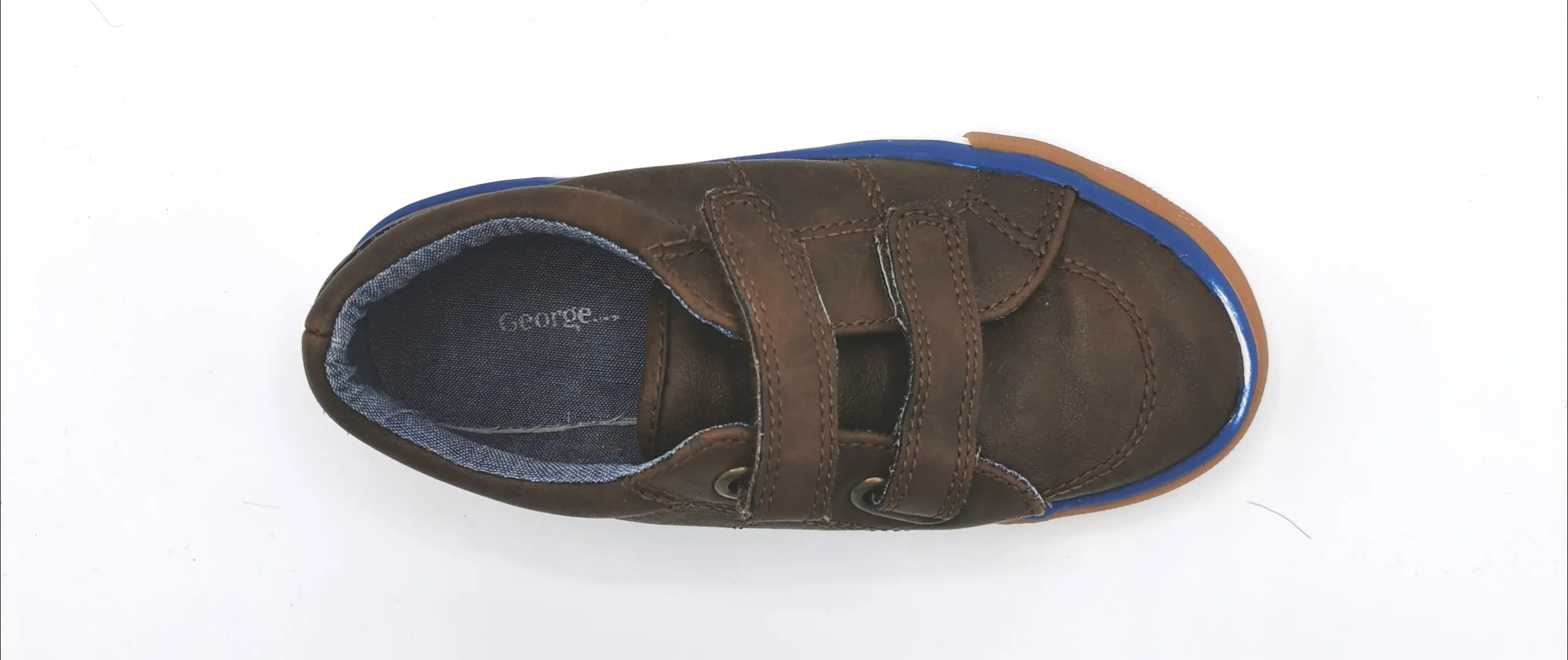 BOY SIZE 10 TODDLER - GEORGE, Brown, Casual Velcro Shoes VGUC B12