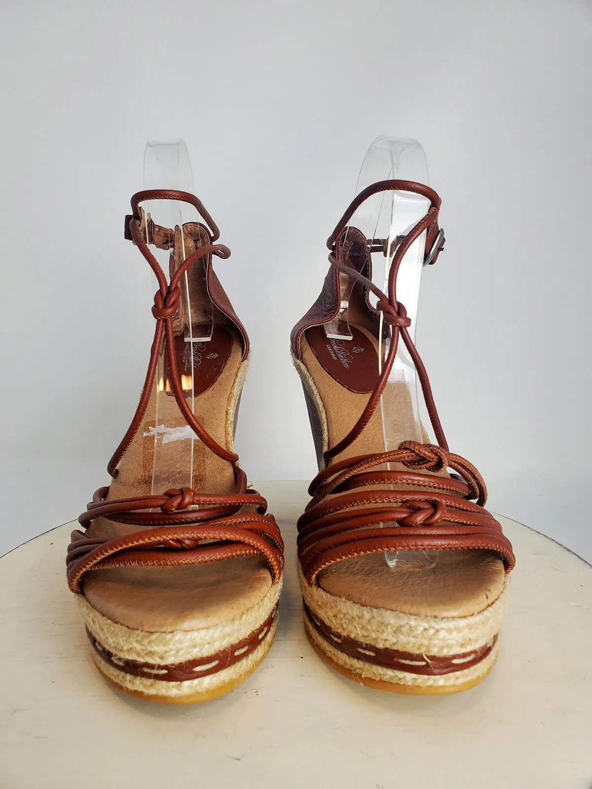 Brooks Brothers Size 9 Brown Espadrille Wedges NWOB