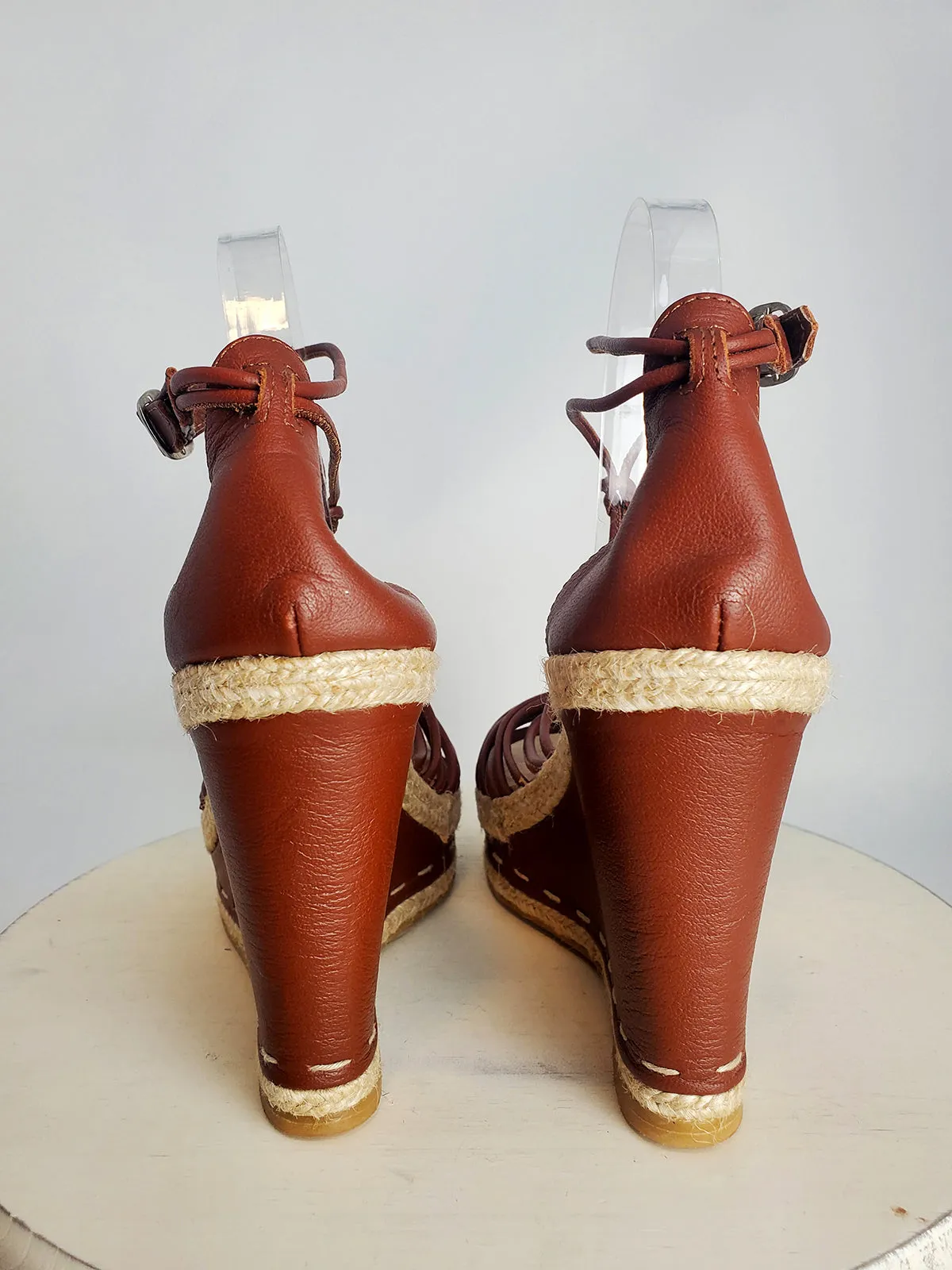 Brooks Brothers Size 9 Brown Espadrille Wedges NWOB