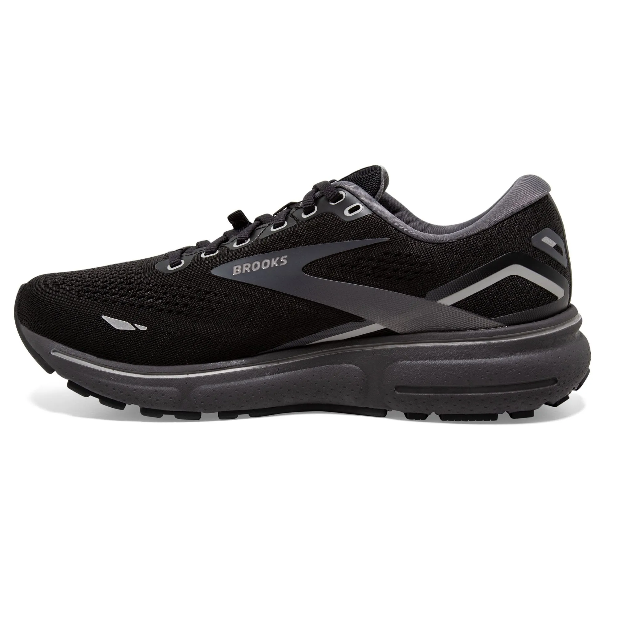 Brooks Mens Ghost 15 GTX Running Shoes - Waterproof, Cushioned, Neutral - Black/Blackened Alloy, Model 110394 022