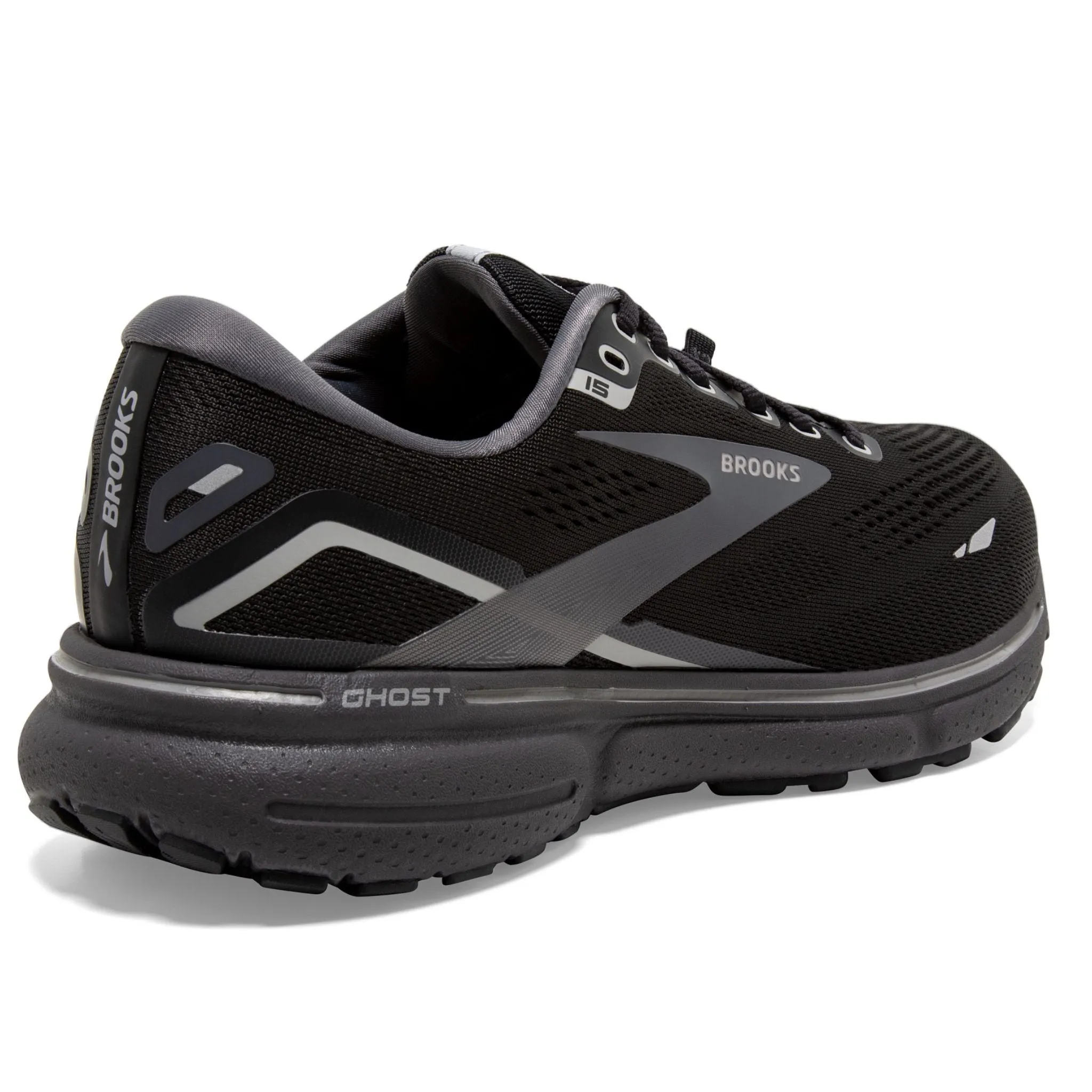 Brooks Mens Ghost 15 GTX Running Shoes - Waterproof, Cushioned, Neutral - Black/Blackened Alloy, Model 110394 022