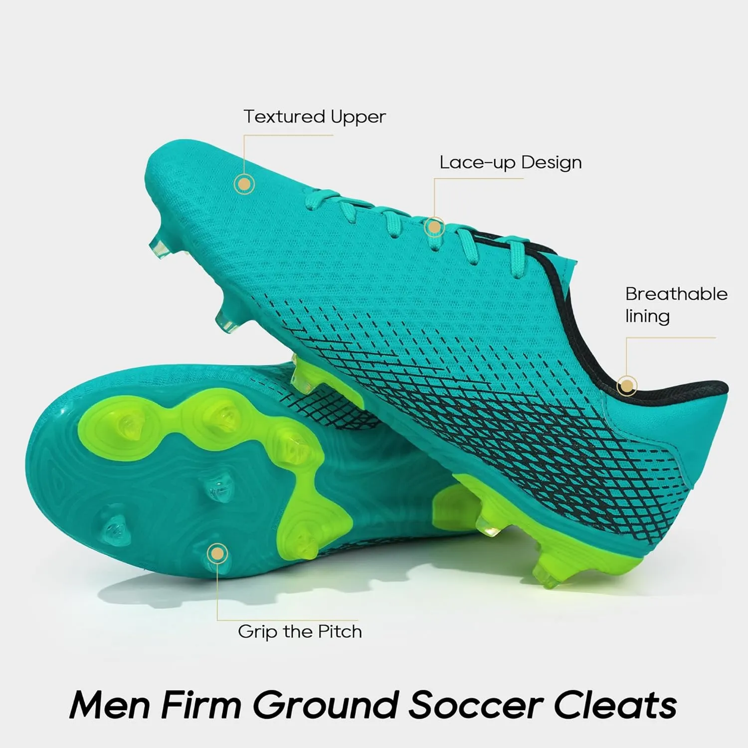 brooman Men Firm Ground Soccer Cleats Soccer Shoes