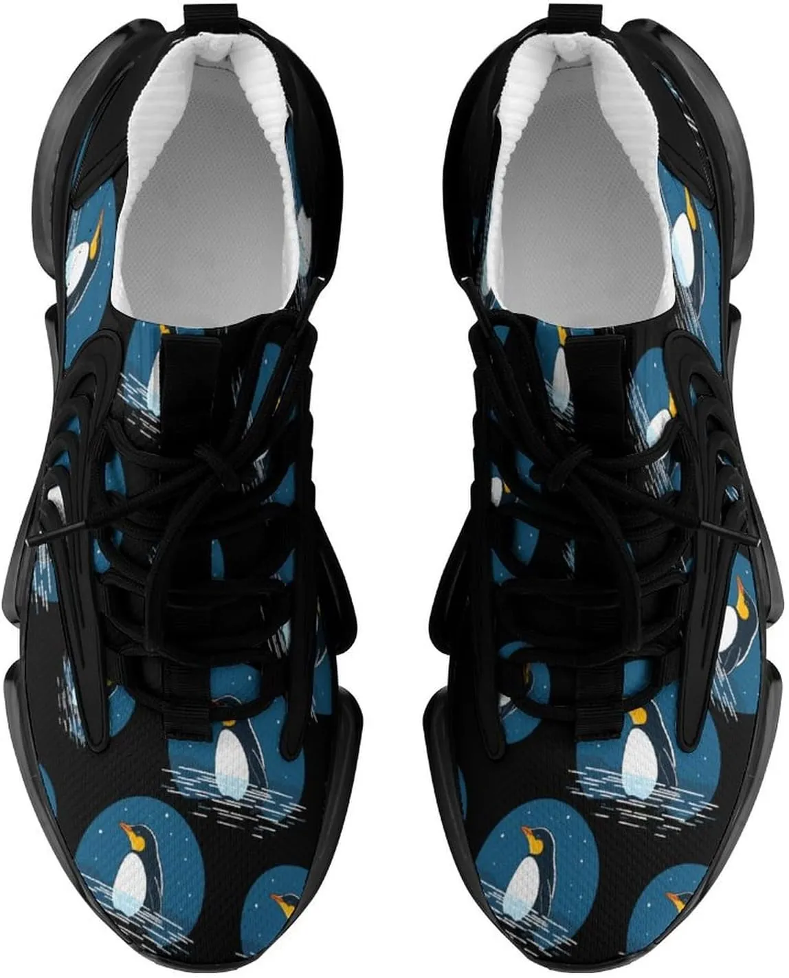 Cartoon Penguin Mens Sneakers Running Shoes Lightweight Athletic Shoes for Jogging Walking Gym