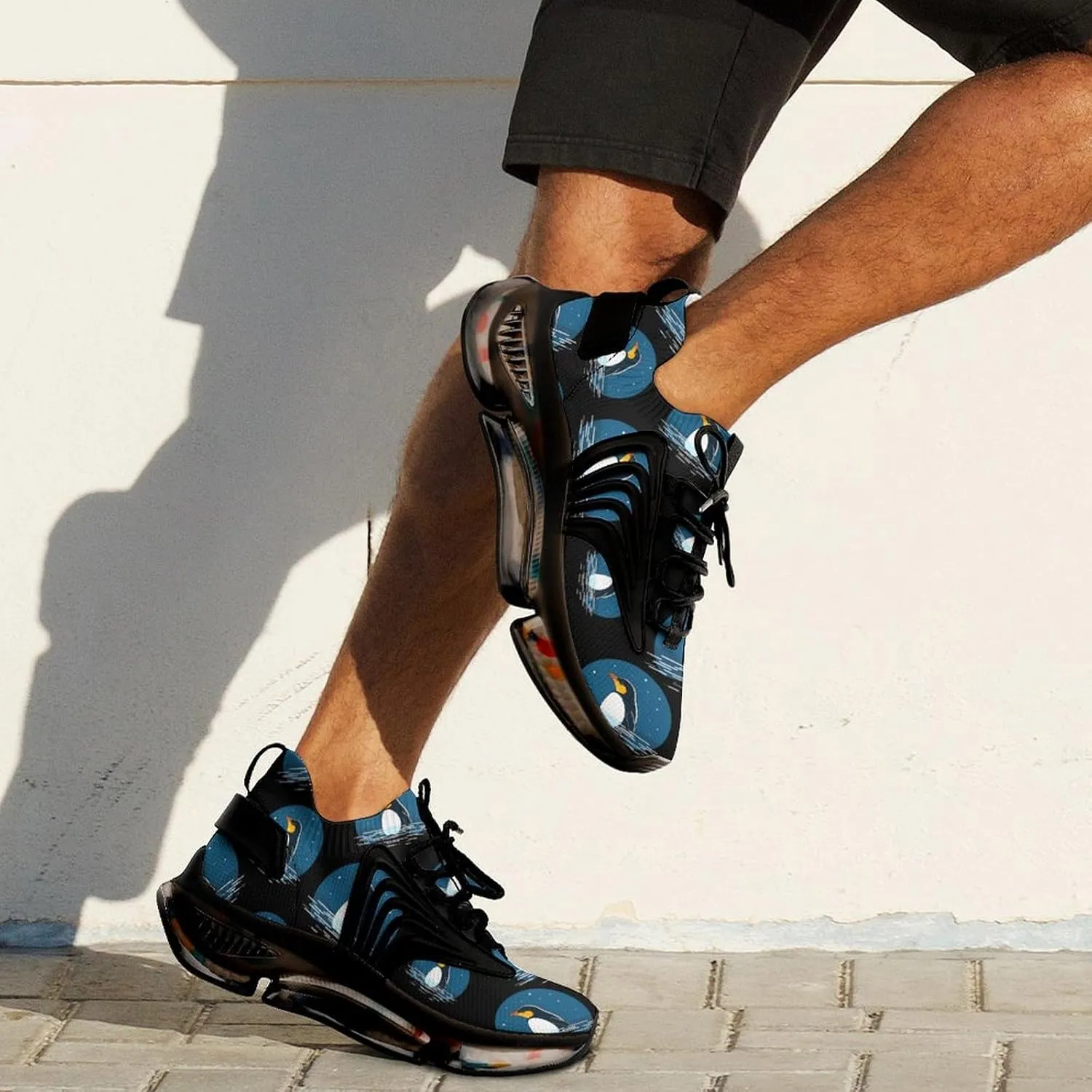 Cartoon Penguin Mens Sneakers Running Shoes Lightweight Athletic Shoes for Jogging Walking Gym