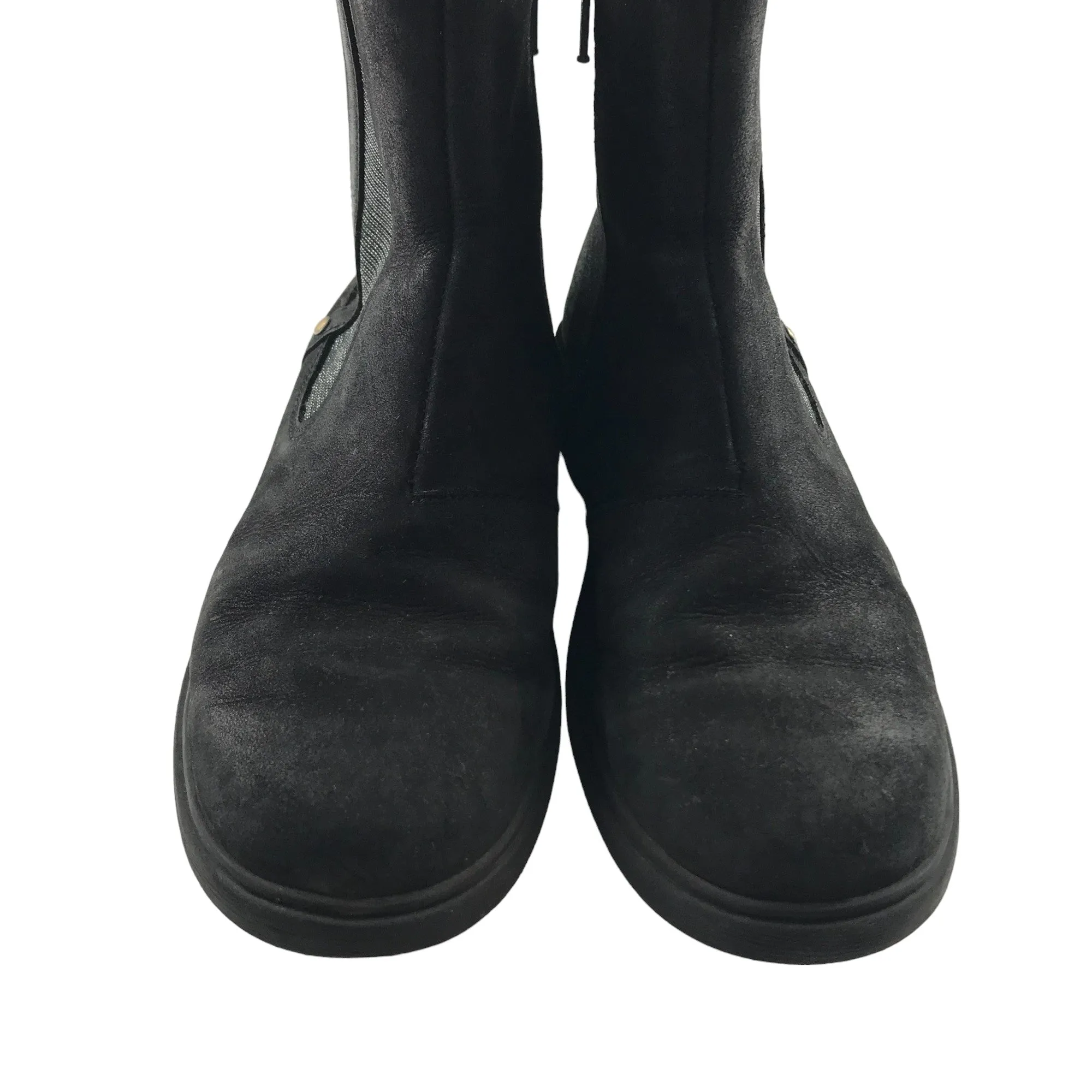 Clarks boots shoe size 1F black leather ankle boots with sparkly side details