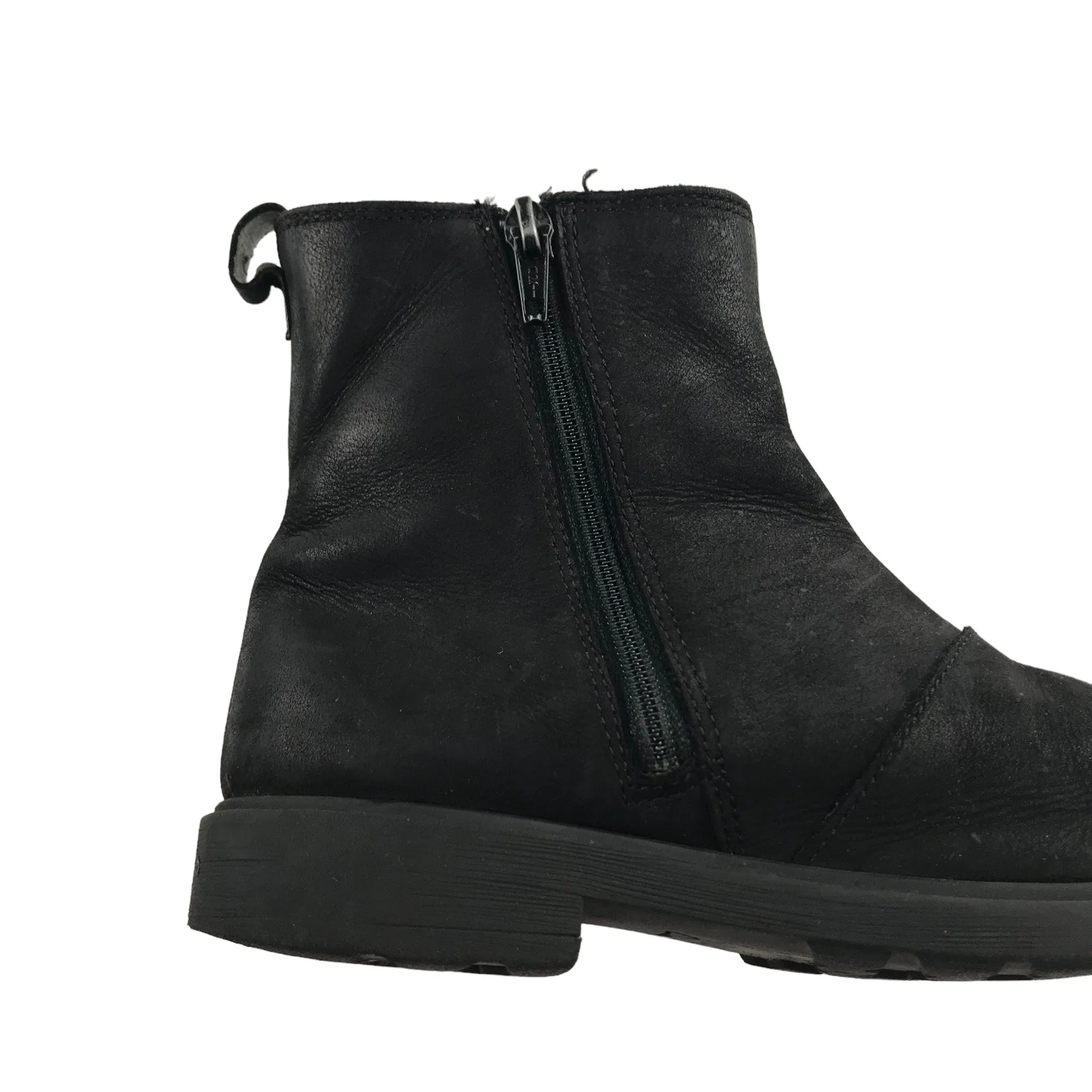 Clarks boots shoe size 1F black leather ankle boots with sparkly side details