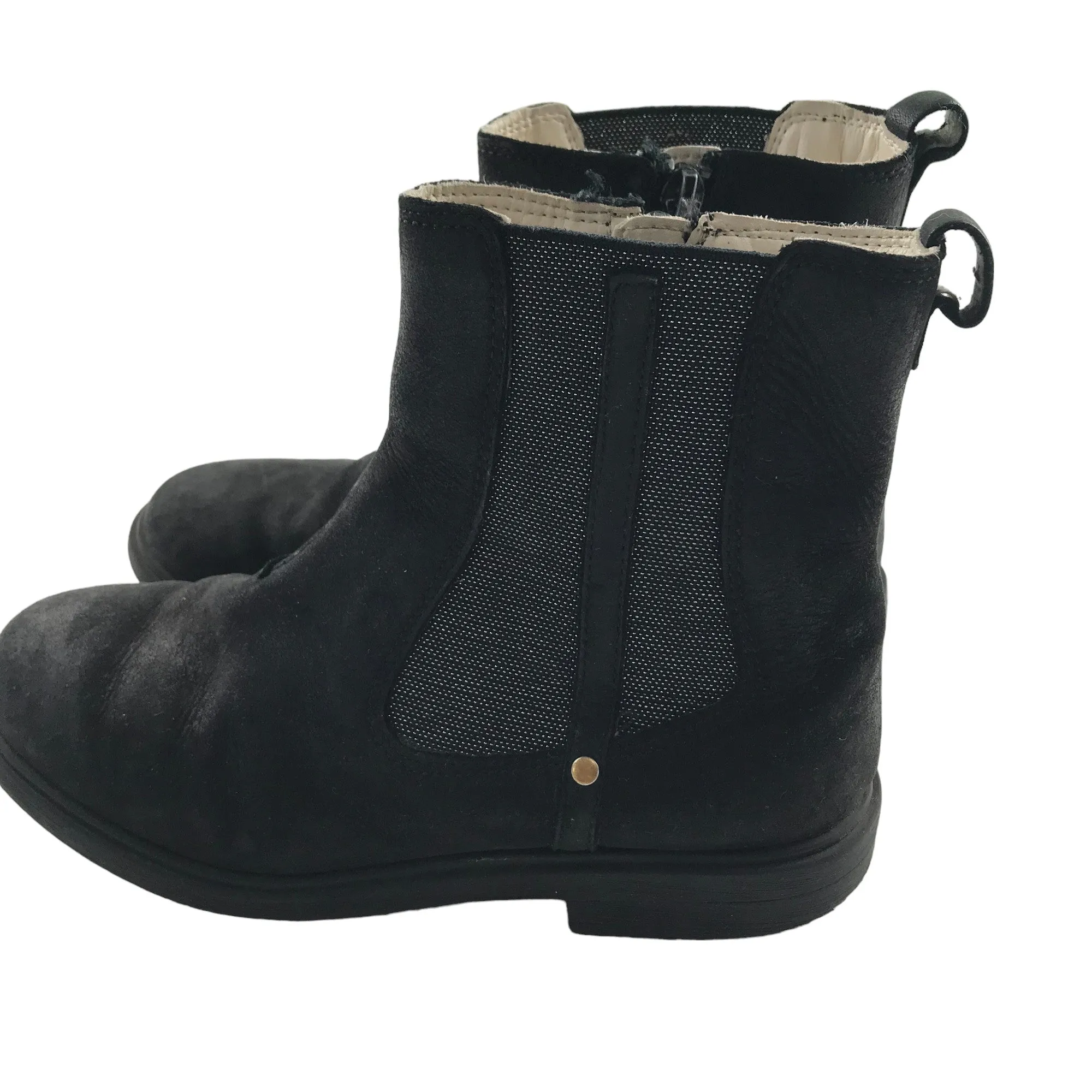 Clarks boots shoe size 1F black leather ankle boots with sparkly side details