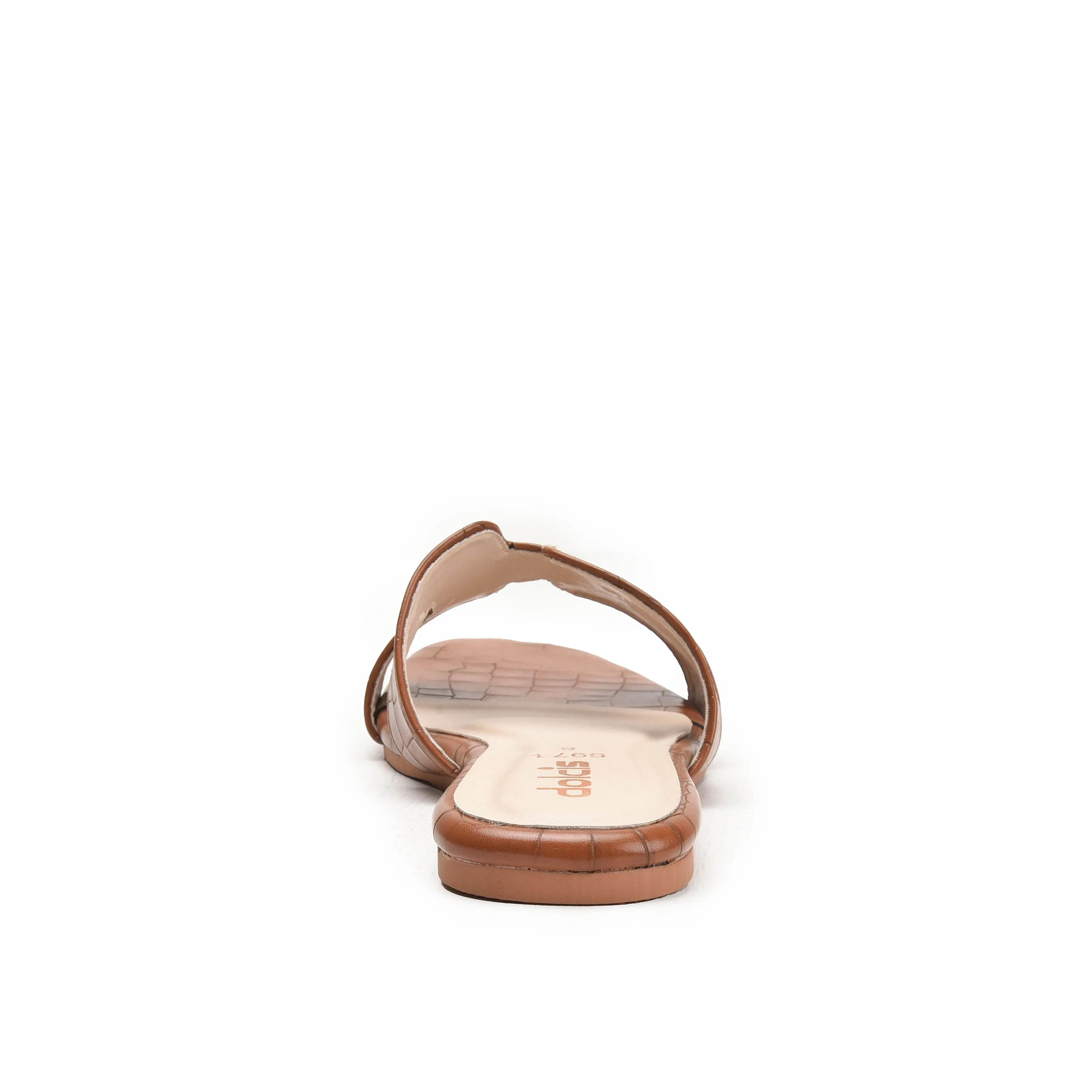 Classic Brown Croc-Embossed Flats | 544L-B