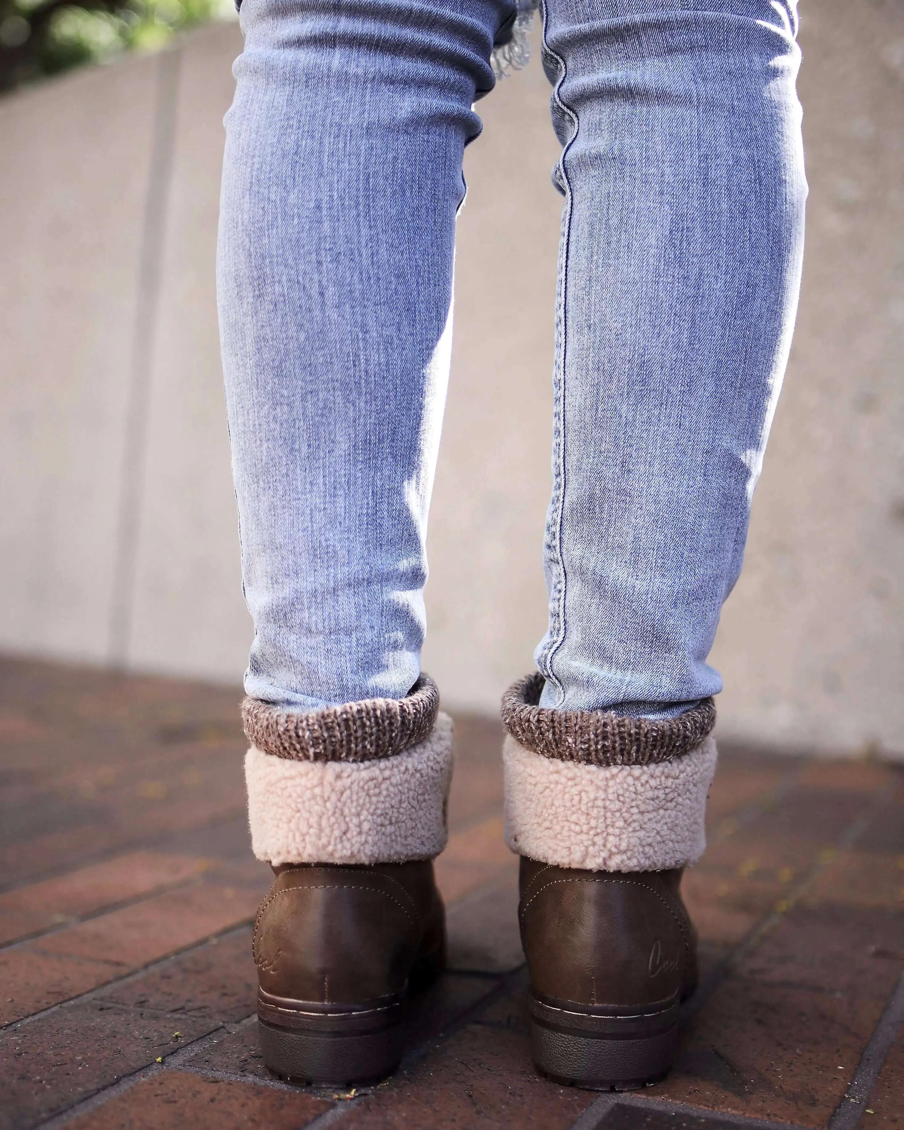 Coolway Betta Leather Knit Sweater Cuff Ankle Boots - Available in Multiple Colors