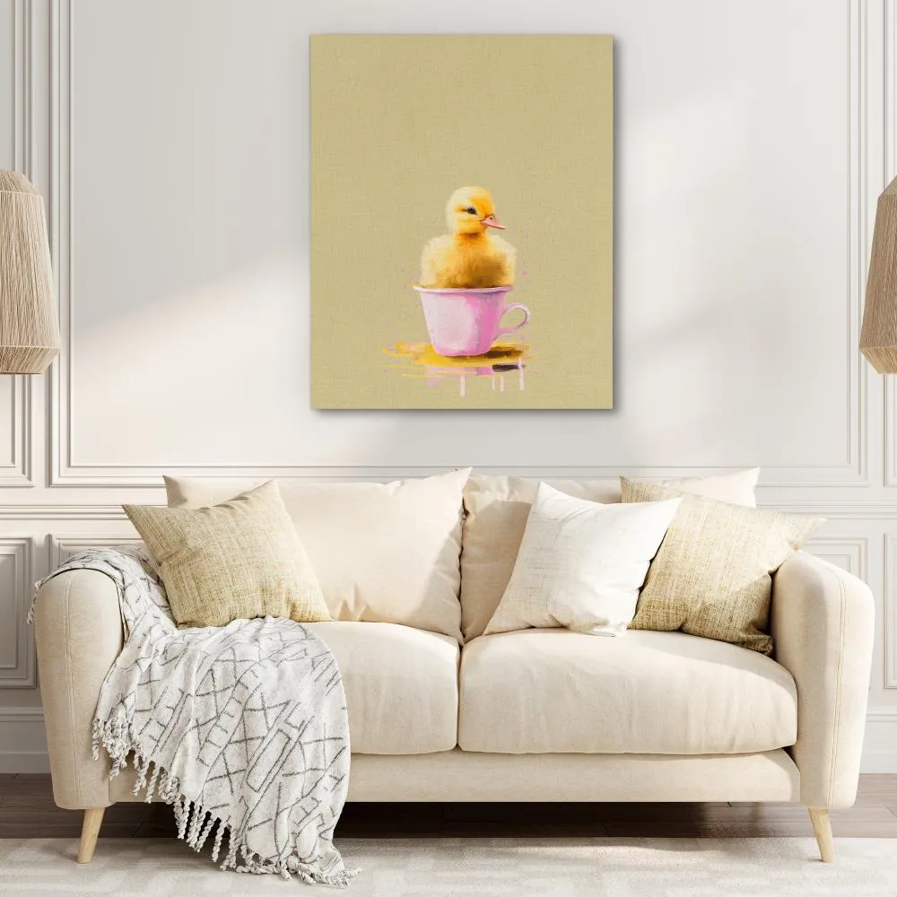 Duckling In Pink Cup