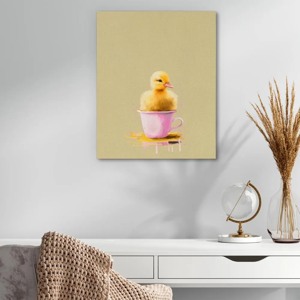 Duckling In Pink Cup