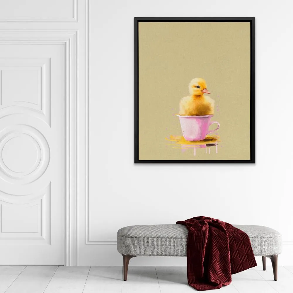 Duckling In Pink Cup