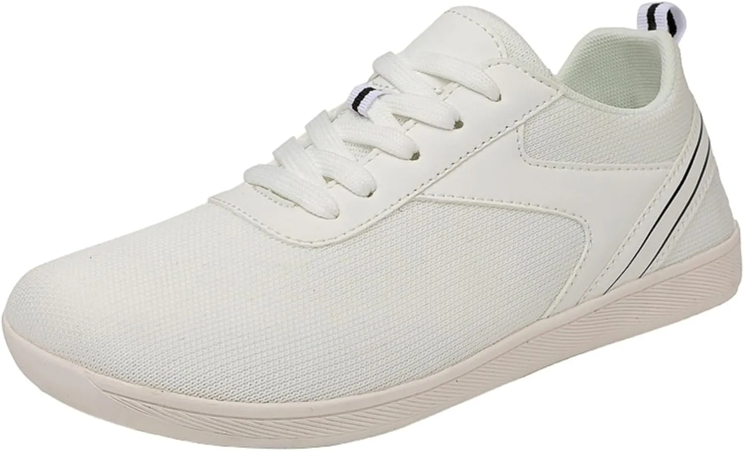 Flat Sneakers for Women Casual Slip On Walking Shoes Tennis Lightweight Gym Sneakers Womens Mens Breathable Mesh Knit Walking Sneaker On Feet All Day White