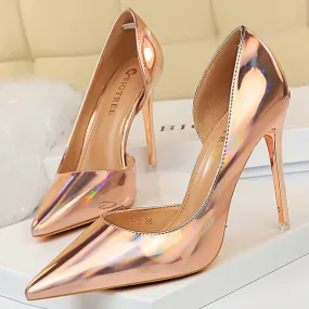 Frau Pumps Frühling Sommer High Heels Frauen Schuhe 34-43 Lackleder Party Hochzeitsschuhe Damen Spitzsandalen Absatz 10.5CM