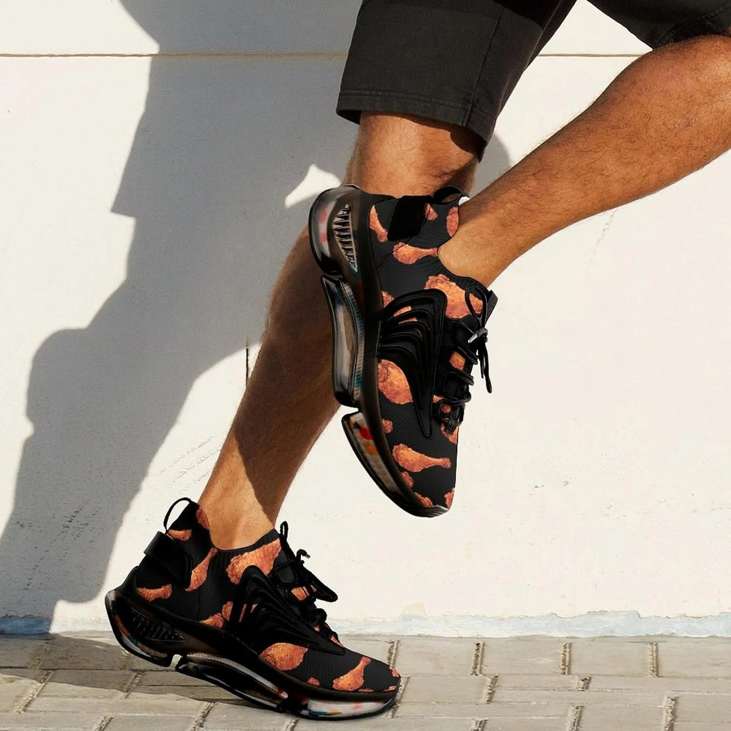 Fried Chicken Leg Print Mens Sneakers Running Shoes Lightweight Athletic Shoes for Jogging Walking Gym