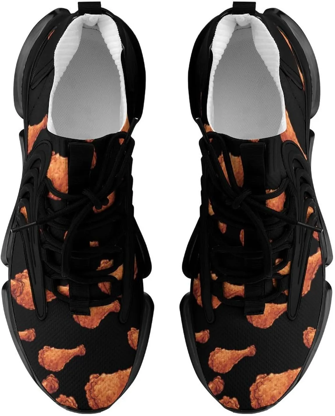 Fried Chicken Leg Print Mens Sneakers Running Shoes Lightweight Athletic Shoes for Jogging Walking Gym