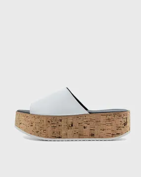 Optimized Title: Geigi Flatform Sandals in White Grape Leather