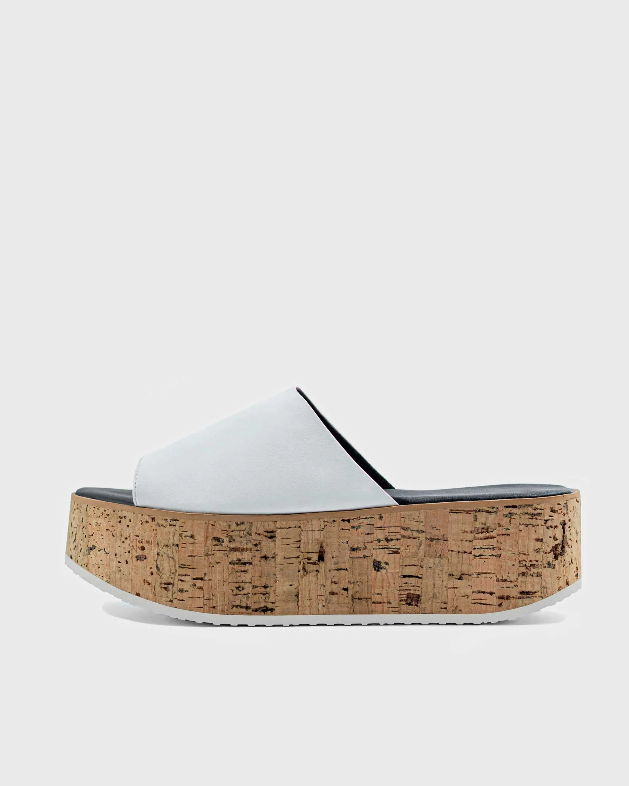 Optimized Title: Geigi Flatform Sandals in White Grape Leather
