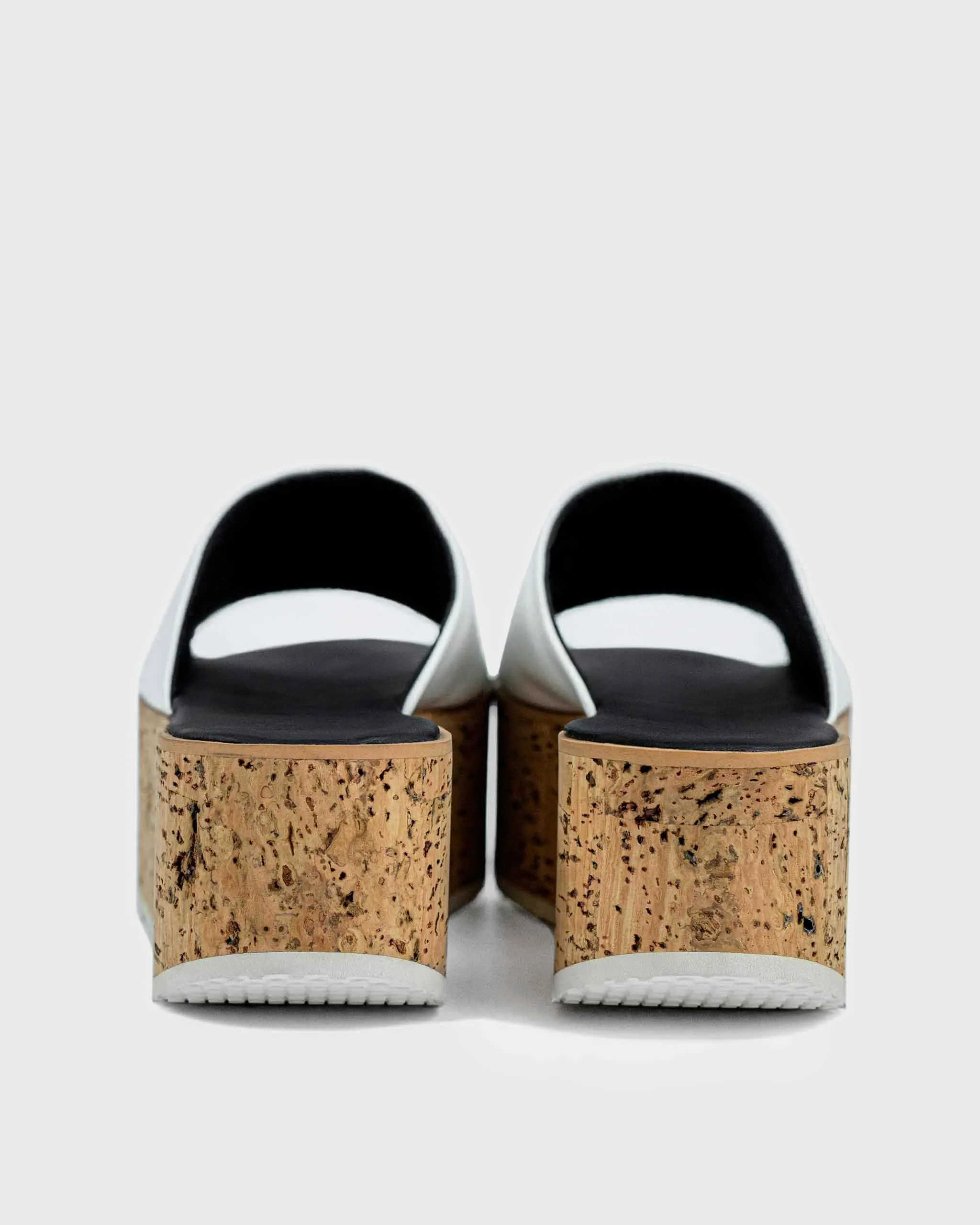 Optimized Title: Geigi Flatform Sandals in White Grape Leather
