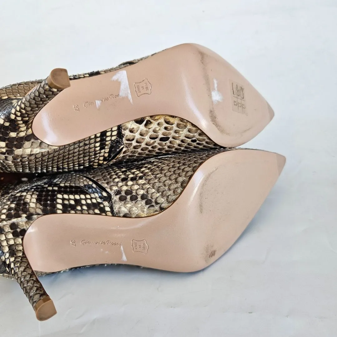 Gianvito Rossi python ankle high bootie, 37
