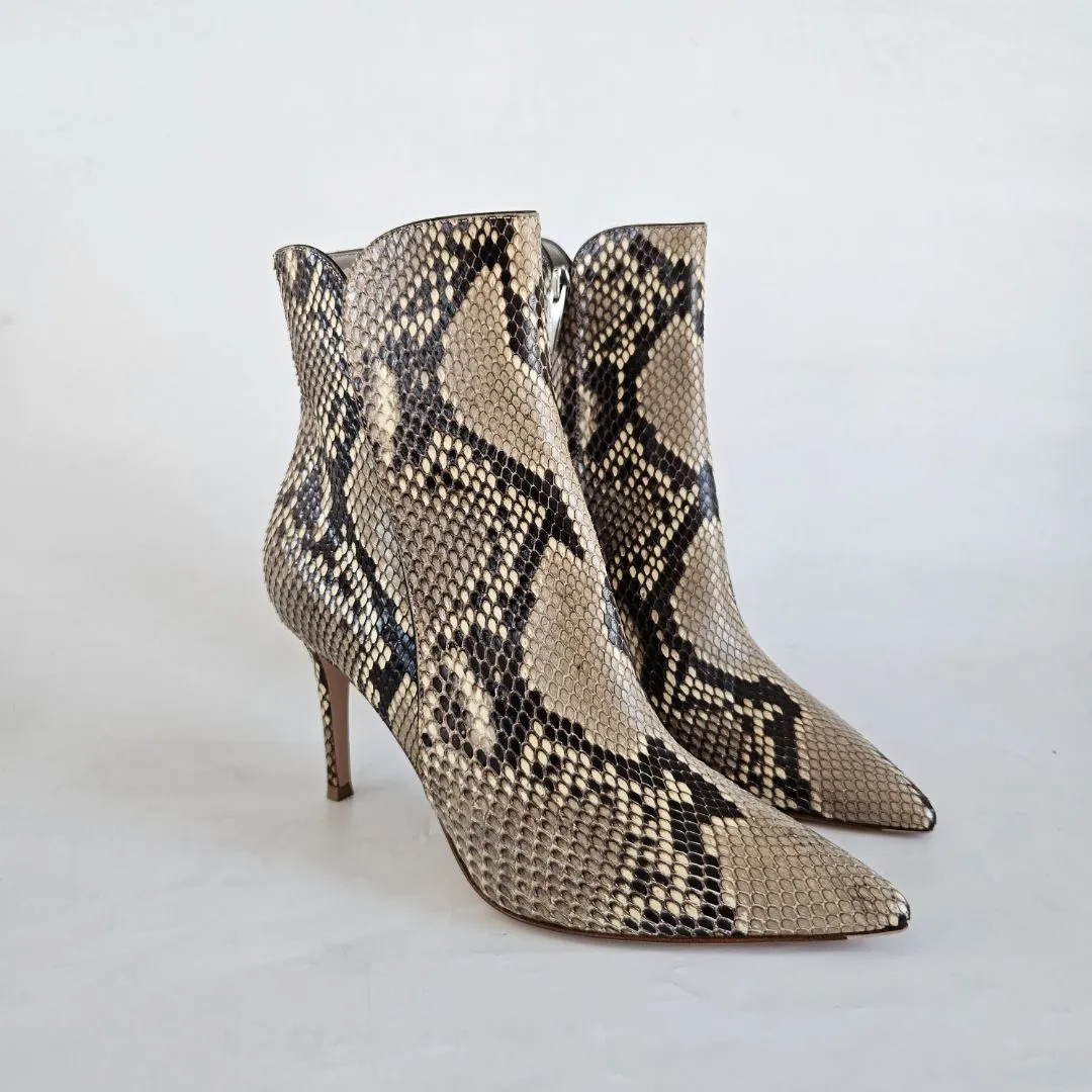 Gianvito Rossi python ankle high bootie, 37