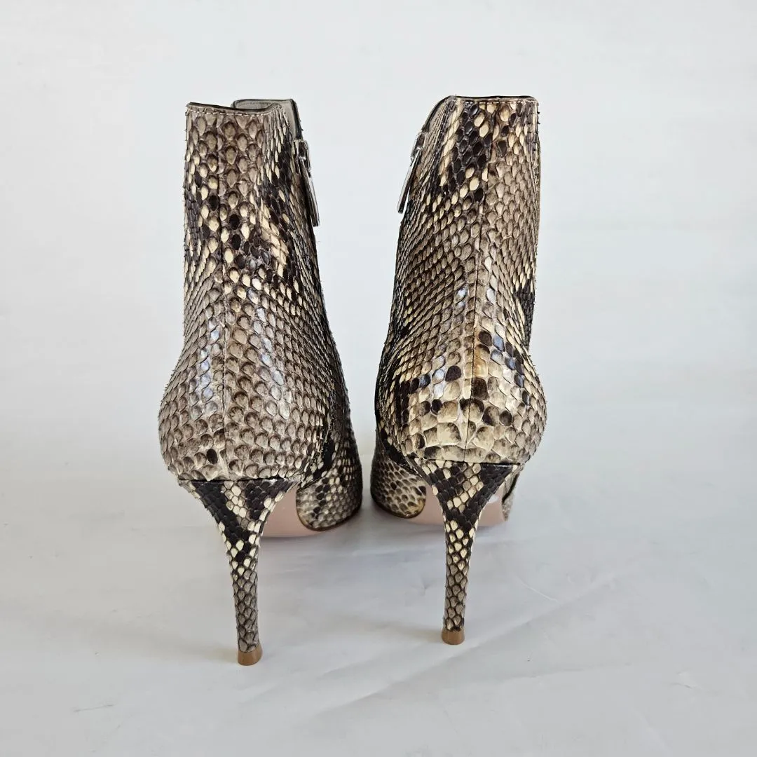 Gianvito Rossi python ankle high bootie, 37