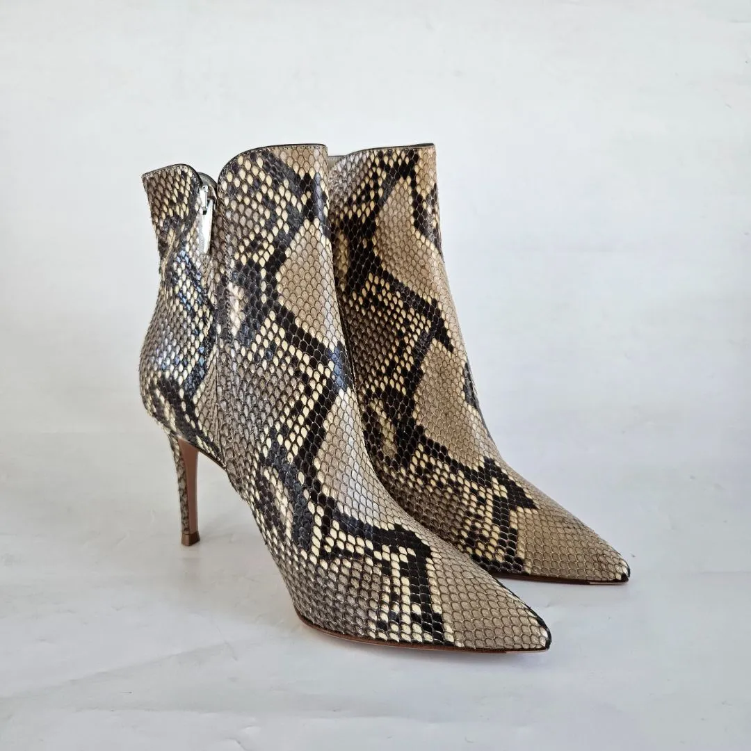 Gianvito Rossi python ankle high bootie, 37