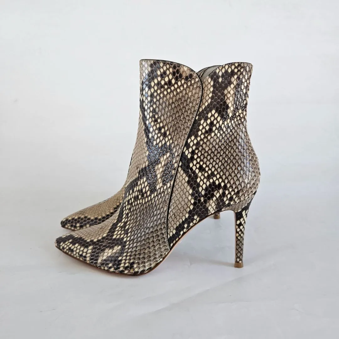 Gianvito Rossi python ankle high bootie, 37