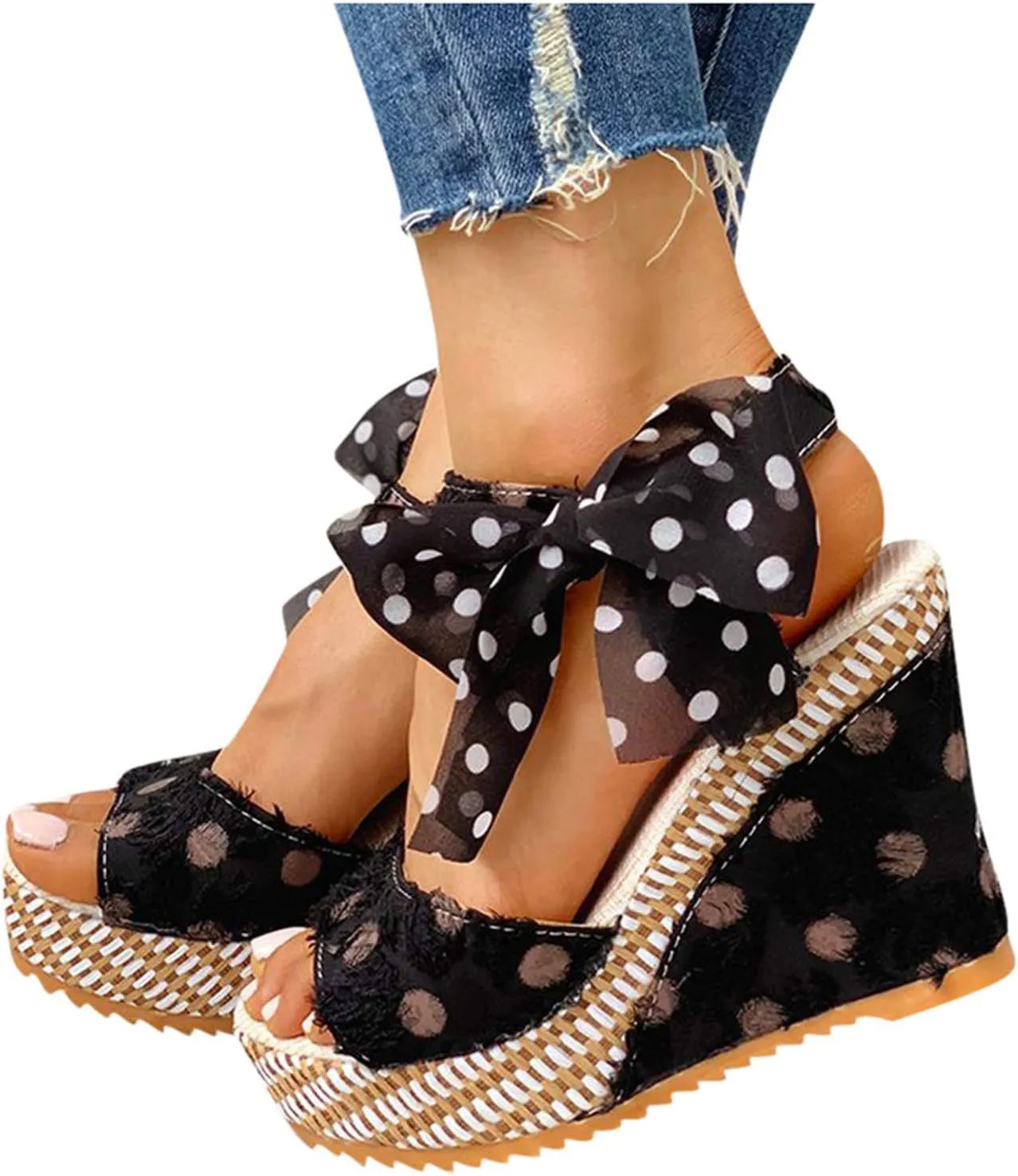 Gibobby Espadrilles for Women Wedge Closed Toe,Womens Summer Espadrille Heel Platform Wedge Sandals Ankle Buckle Strap Shoes