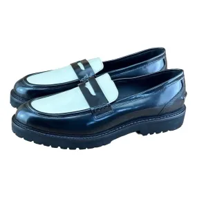 Koio Arezzo Penny Loafers Black White Leather AZDIM120 Made In Italy