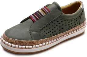 Ladmiple Womens Shoes Dressy Casual Loafers Slip on Low Top Canvas Walking Shoes Fashion Cute Comfortable Flats Sneakers