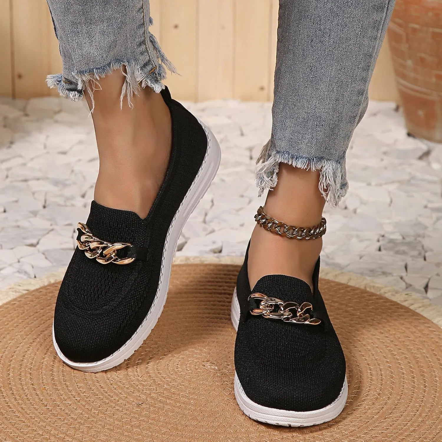 Loafers for Women Breathable Orthopedic Sneakers Trendy Mesh Walking Shoes Athletic Wide Width Sneakers Tennis Shoes