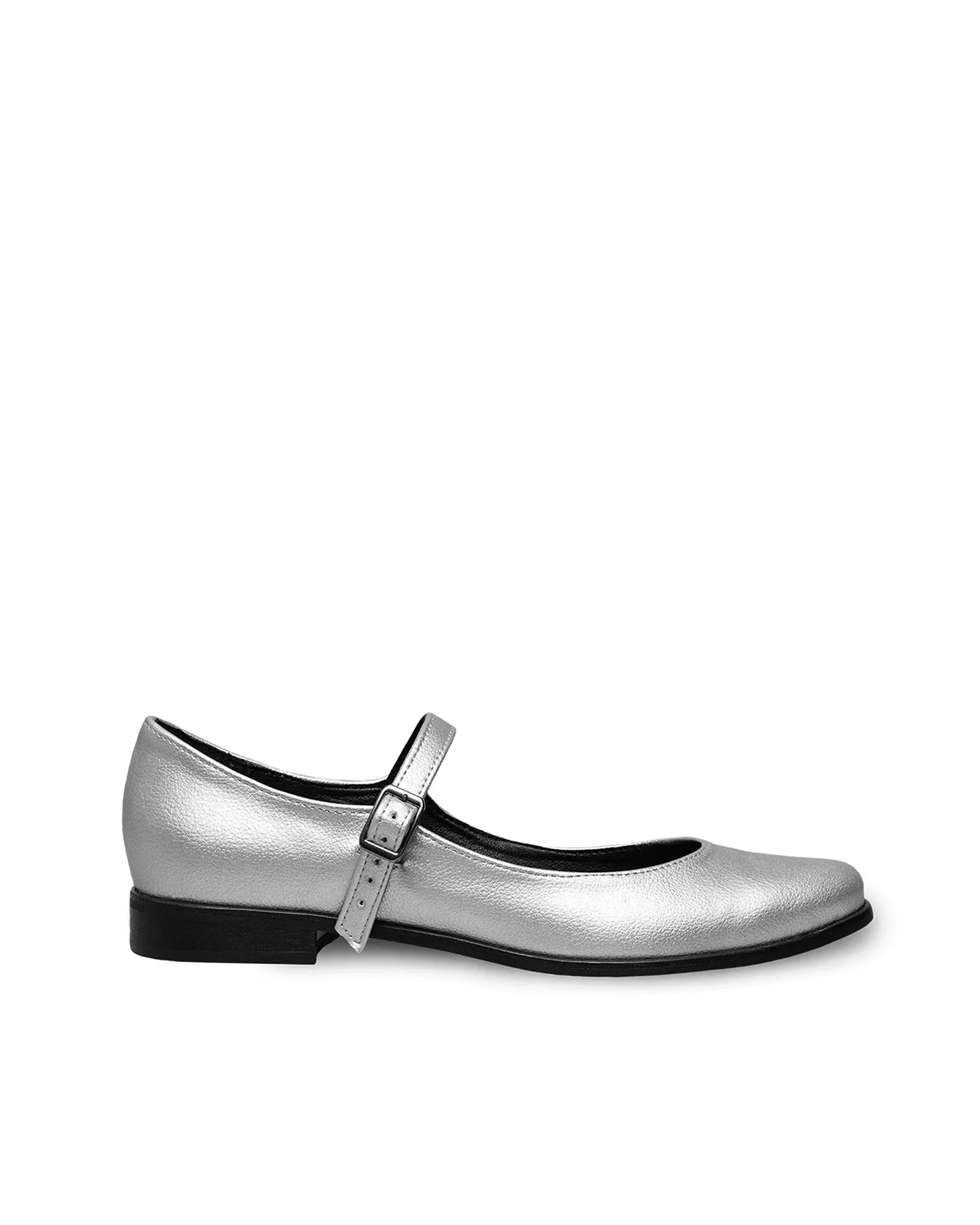 Mary Jane Pumps Silver ballerinas made of Vegea grape leather